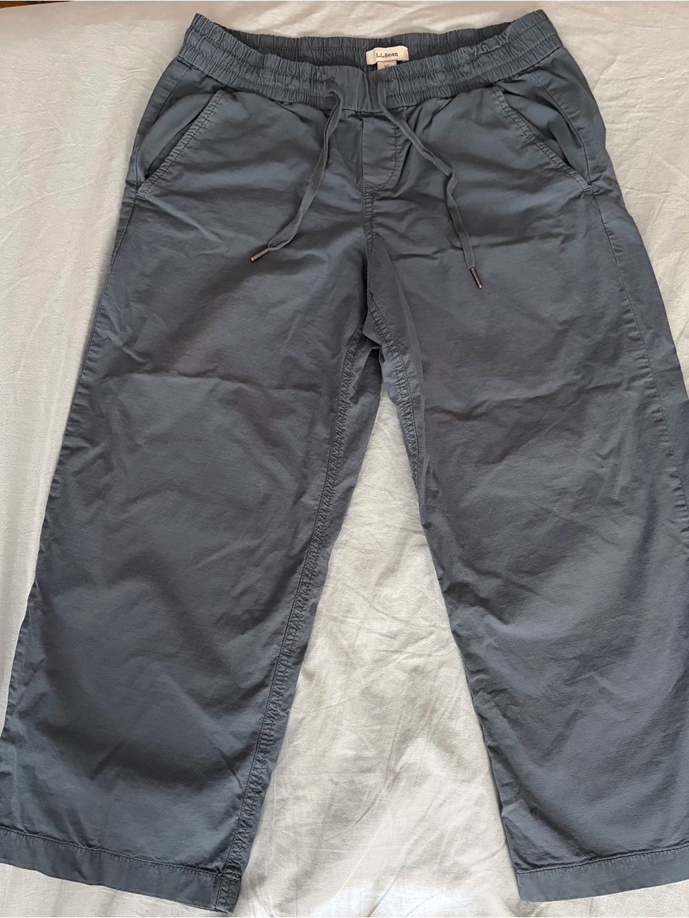 L.L. Bean Blue Wide-Leg Ankle Pants